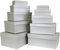 Набор коробок № 10 Прямоугольные глубокие Серебро 32,5х20х12,5см