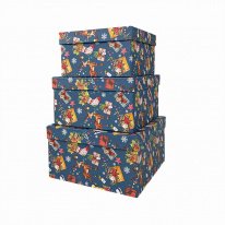 Набор коробок НГ № 75 Рождественские мотивы 3шт 19см*19см*9,5см 460000075049