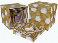 Коробка/набор из 10 шт.КУБ "Мозаика шестигранников" 26,5*26,5  4 т.м.