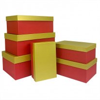 Набор коробок № 106 Прямоугольные Красно/Золотой 6шт. 32,5х20х12,5см