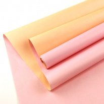 Бумага крафт беленый двухцветный Розовый/Персик 72см*10м. 50 г/м2   20шт/уп 