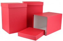 Набор коробок № 66 Куб высокий Красный 3 шт 18*18**25,5см