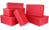 Набор коробок № 81 Прямоугольник 6 шт. Красный КТ 35 х 25  х 12,5см