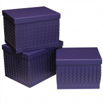 Коробка/набор Прямоугольник Фиолетовый Резной 255*200*180 из 3 шт./ 18 т.м.