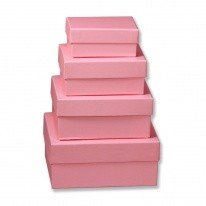 Набор коробок № 6 Розовый Мал. прямоуг. 4шт" 15см*11см*7см